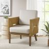 Handcrafted Rattan Upholstered Accent Arm Chair