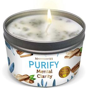 Magnificent 101 Purify 6oz Natural Soy Aromatherapy Clarity Intention Candle with Sage, Palo Santo, and Sandalwood