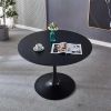 42.1"Black Tulip Table Mid-century Dining Table for 4-6 people With Round Mdf Table Top, Pedestal Dining Table, End Table Leisure Coffee Table