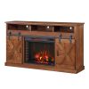 Bridgevine Home Farmhouse 66 inch Electric Fireplace TV Stand for TVs up to 80 inches, Minimal Assembly, Aged Whiskey Finish