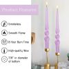 FCMSHAMD Dripless Taper Candles 10 inch Purple Handmade Candle Sticks Unscented Candles, Pack of 2