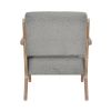 Modern Tufted Back Accent Chair 1pc Gray Upholstery Antique Finish Solid Rubberwood Unique Design Furniture