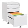 3-Drawer Mobile File Cabinet with Lock, Office Storage Filing Cabinet for Legal/Letter Size, Pre-Assembled Metal File Cabinet Except Wheels Under Desk