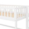 Twin Size Low Loft Bed with Ladder and Slide,White