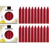 DecorRack 20 Unscented Red Mini Taper Candles, 4 inch Tall