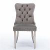 Furniture, Collection Modern, High-end Tufted Solid Wood Contemporary Velvet Upholstered Dining Chair with Chrome Stainless Steel Plating Legs,Nailhea