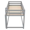 Floor Bunk Bed with Ladder , Gray