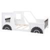 Twin Size Classic Car-Shaped Platform Bed with Wheels,White