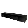 Extended, Minimalist Design TV stand with Color Changing LED Lights, Modern Universal Entertainment Center, High Gloss TV Cabinet for 90+ inch TV, Bla