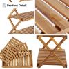 Acacia 3 Tiers Wooden Plants Stand Foldable Shoe Rack Multipurpose Shelf Perfect Idea For Living Room, Bedroom, Hallway, Bathroom Natural Color.