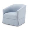 Earl Sky Blue Skirted Swivel Chair