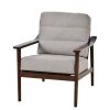 Home Accent Chair Mid-Century Modern Chair Upholstered Lounge Arm Chair with Solid Wood Frame & Soft Cushion for Living Room, Bedroom, Belcony, Taupe