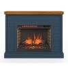 Bridgevine Home Washington 48 inch Fireplace with Mantel, Blue Denim and Whiskey Finish