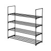 2 Set 4 Tiers Shoe Rack Shoe Tower Shelf Storage Organizer For Bedroom, Entryway, Hallway, and Closet Gray Color