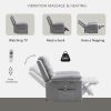 Power Recliner Chair with Adjustable Massage Function, Velvet Electric Power Chair for Elderly with One Side Pockets, Recliner Chair with Heating Syst