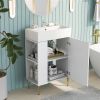 21.6" white Bathroom vanity, Combo Cabinet, Bathroom Storage Cabinet, Single Ceramic Sink, Left side storage