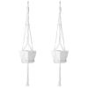 2Pcs Plant Hanger Flowerpot Net Bag 40in Cotton Rope Plant Hangers 4Legs Plant Hanger