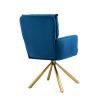 Dark Blue Velvet Contemporary High-Back Upholstered Swivel Accent Chair