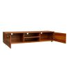 Walnut TV Stand for 70 Inch TV Stands, Media Console Entertainment Center Television Table, 2 Storage Cabinet with Open Shelves for Living Room Bedroo