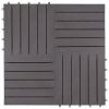 Decking Tiles 10 pcs Gray Wash 11.8"x11.8" Solid Acacia Wood