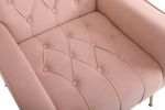 Modern Accent Chair with Ottoman, Comfy Armchair for Living Room, Bedroom, Apartment, Office (Pink)