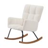 Leisure Sofa Glider Chair, Comfy Upholstered Lounge Chair with High Backrest, for Nursing Baby, Reading, Napping Beige