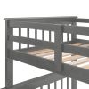 Stairway Twin-Over-Full Bunk Bed with Drawer, Storage and Guard Rail for Bedroom, Dorm, for Adults, Gray color