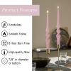 FCMSHAMD 10 inch Spiral Taper Candle Sticks Unscented Pink Pack of 2