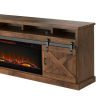 Bridgevine Home Farmhouse 93 inch Electric Fireplace TV Stand for TVs up to 100 inches, Minimal Assembly, Aged Whiskey Finish