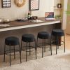 30" Tall, Round High Bar Stools, Set of 2 - Contemporary upholstered dining stools for kitchens, coffee shops and bar stores - Includes sturdy hardwar