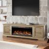 Bridgevine Home Topanga 83 inch Electric Fireplace TV Console for TVs up to 95 inches, Minimal Assembly, Alabaster finish