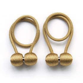 2Pcs Magnetic Curtain Ball Rods Accessoires Backs Holdbacks Buckle Clips Hook Holder Home Decor Tiebacks Tie Rope Accessory (Color: golden)