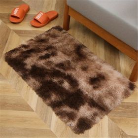 1pc, Tie-Dyed Plush Shag Furry Area Rug for Bedroom, Living Room, Nursery, and Kids Room - Ultra Soft and Fluffy, Washable, Non-Shedding, and Perfect (Color: Tie-dye Brown, size: 19.69*31.5inch)