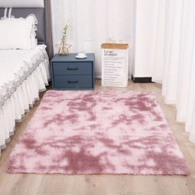 1pc, Tie-Dyed Plush Shag Furry Area Rug for Bedroom, Living Room, Nursery, and Kids Room - Ultra Soft and Fluffy, Washable, Non-Shedding, and Perfect (Color: Tie Dye Pink, size: 62.99*78.74inch)