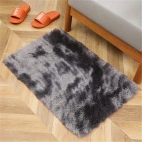 1pc, Tie-Dyed Plush Shag Furry Area Rug for Bedroom, Living Room, Nursery, and Kids Room - Ultra Soft and Fluffy, Washable, Non-Shedding, and Perfect (Color: Tie-dye Dark Gray, size: 19.69*31.5inch)