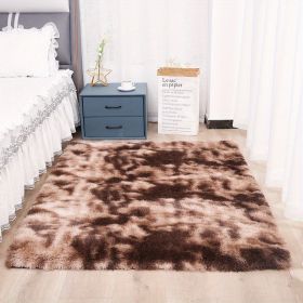 1pc, High Pile Tie-Dyed Shaggy Rug for Living Room and Bedroom - Fire Retardant, Machine Washable, Anti-Skid, Faux Fur, Plush Carpet - Perfect for Nur (Color: Tie-dye Brown, size: 62.99*78.74inch)