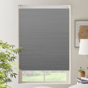 WELLSOURCE Cordless Cellular Shades without Drilling Honeycomb Blinds Blackout for Windows Bed Room, Office Easy to Install Custom Size (Color: Gray, size: CONTACT US)