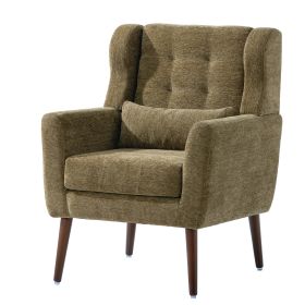 Modern Accent Chair Upholstered Foam Filled Living Room Chairs Comfy Reading Chair Mid Century Modern Chair with Chenille Fabric Lounge Arm Chairs Arm (Color: as Pic)