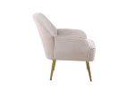 Modern Mid Century Chair velvet Sherpa Armchair for Living Room Bedroom Office Easy Assemble(BEIGE)